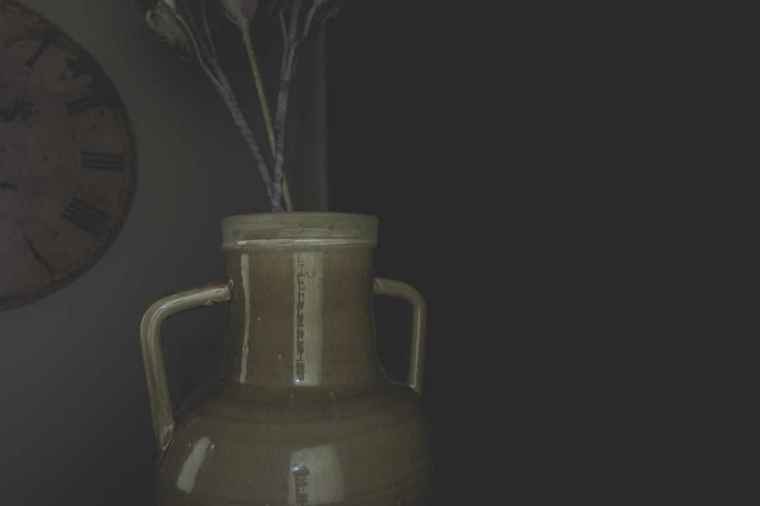 Ceramic Crackle Glaze Handle Vase - LYKTA