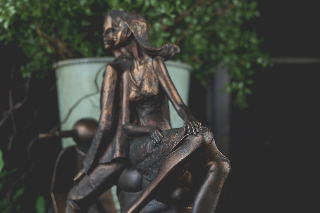 Scooter Couple Bronze Figurine - LYKTA