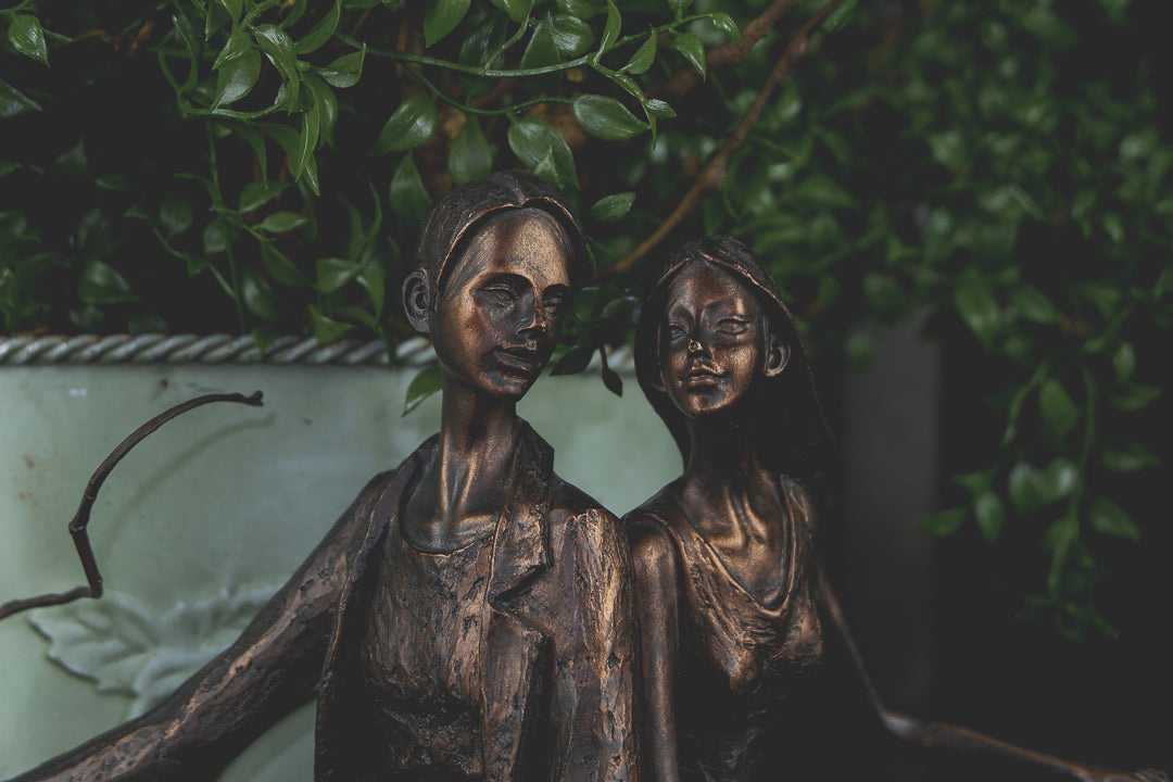 Scooter Couple Bronze Figurine - LYKTA