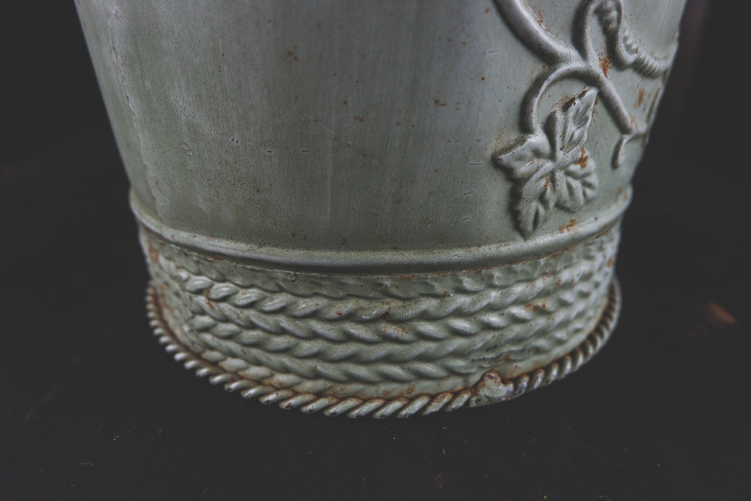 Rustic Metal Provence Green Planter - LYKTA