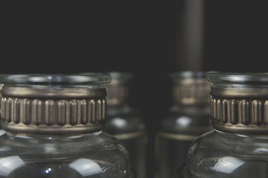 Small Glass Metal Jar Vase - LYKTA