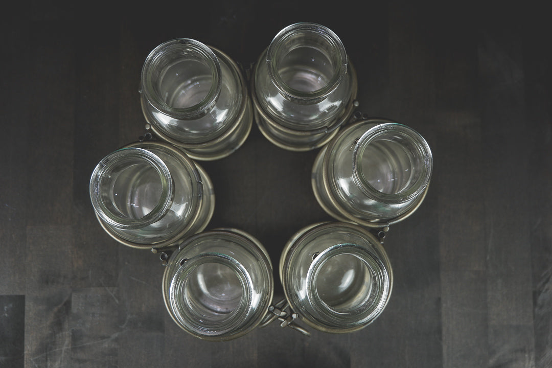 Small Glass Metal Jar Vase - LYKTA